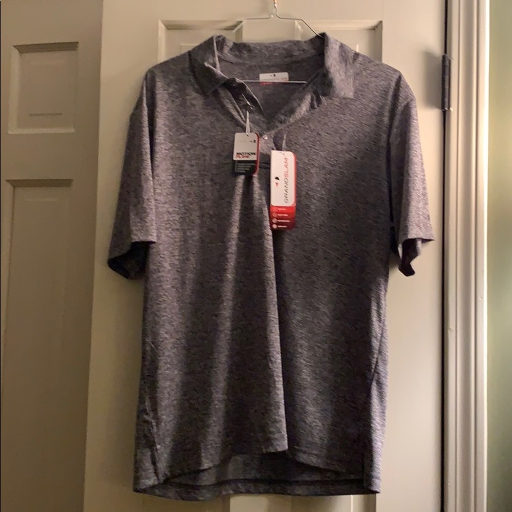 Grand slam Breathable Collared Shirt Grey w Tags!!
